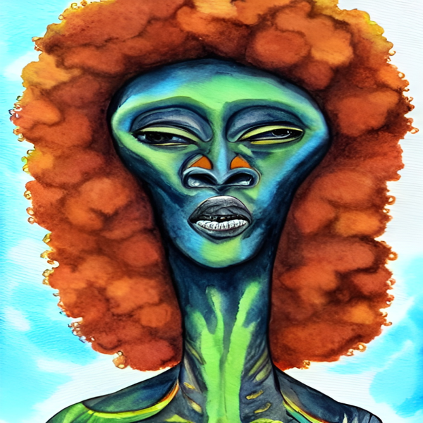 An image of Afro Alien #3