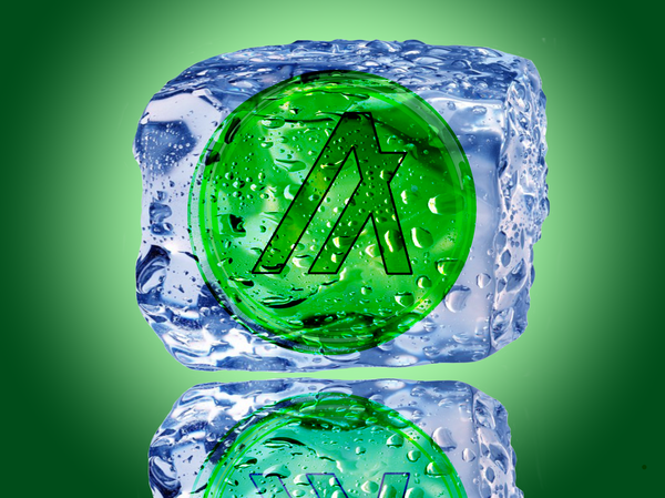 An image of Ice Cubed Green Algo Coin