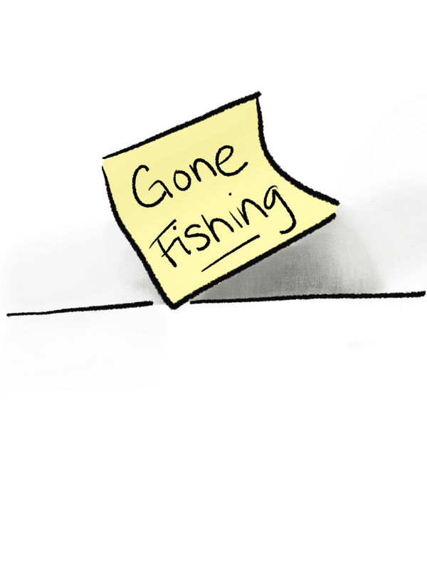 An image of Note, Gone Fishing