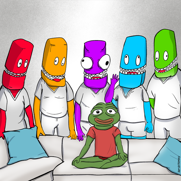 An image of Pepe & a gang of Doofs