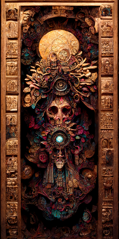 Estilo Azteca Woodcarvings #93
