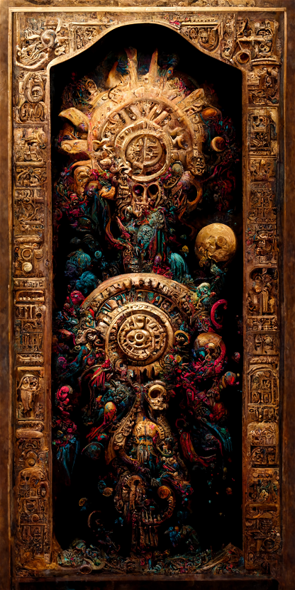 Estilo Azteca Woodcarvings #99