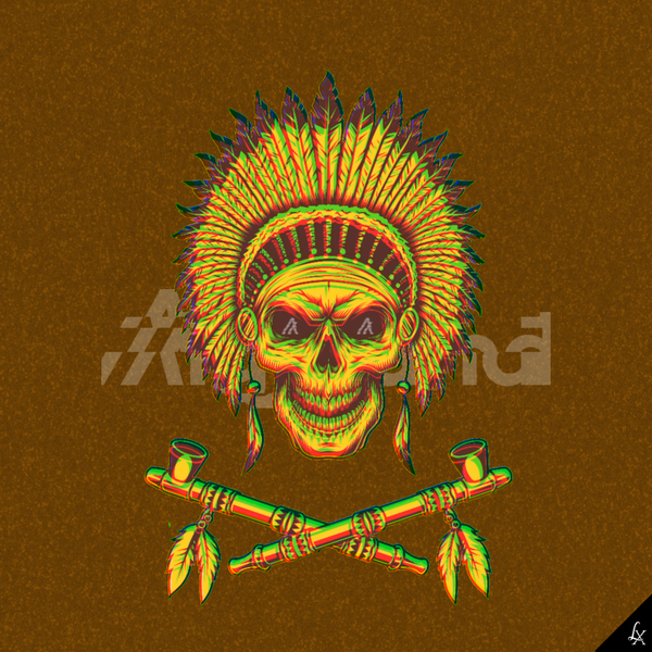 An image of Linx Golden Indian Skull #022