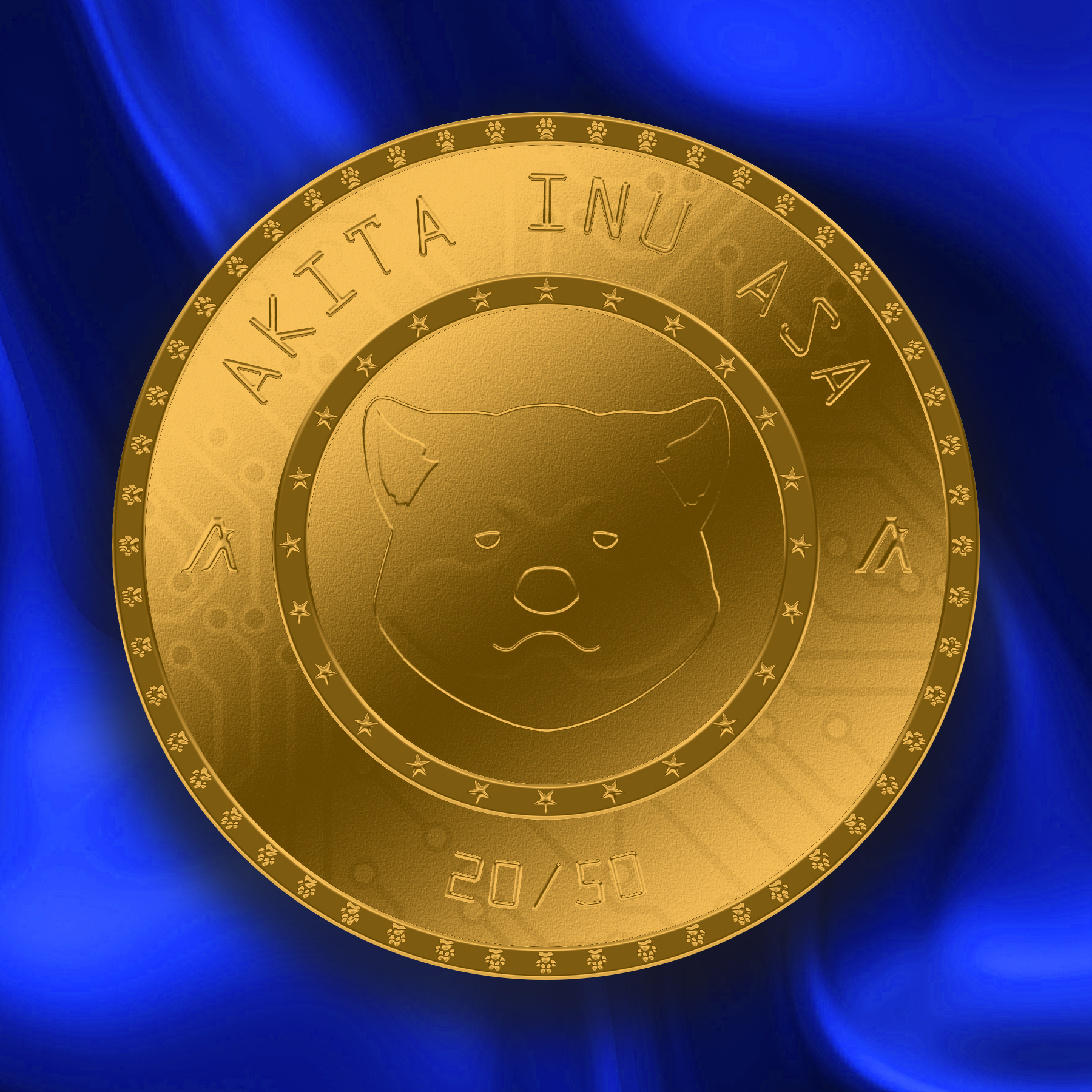 Akita Inu Asa Gold Coin #20 NFT on Algorand