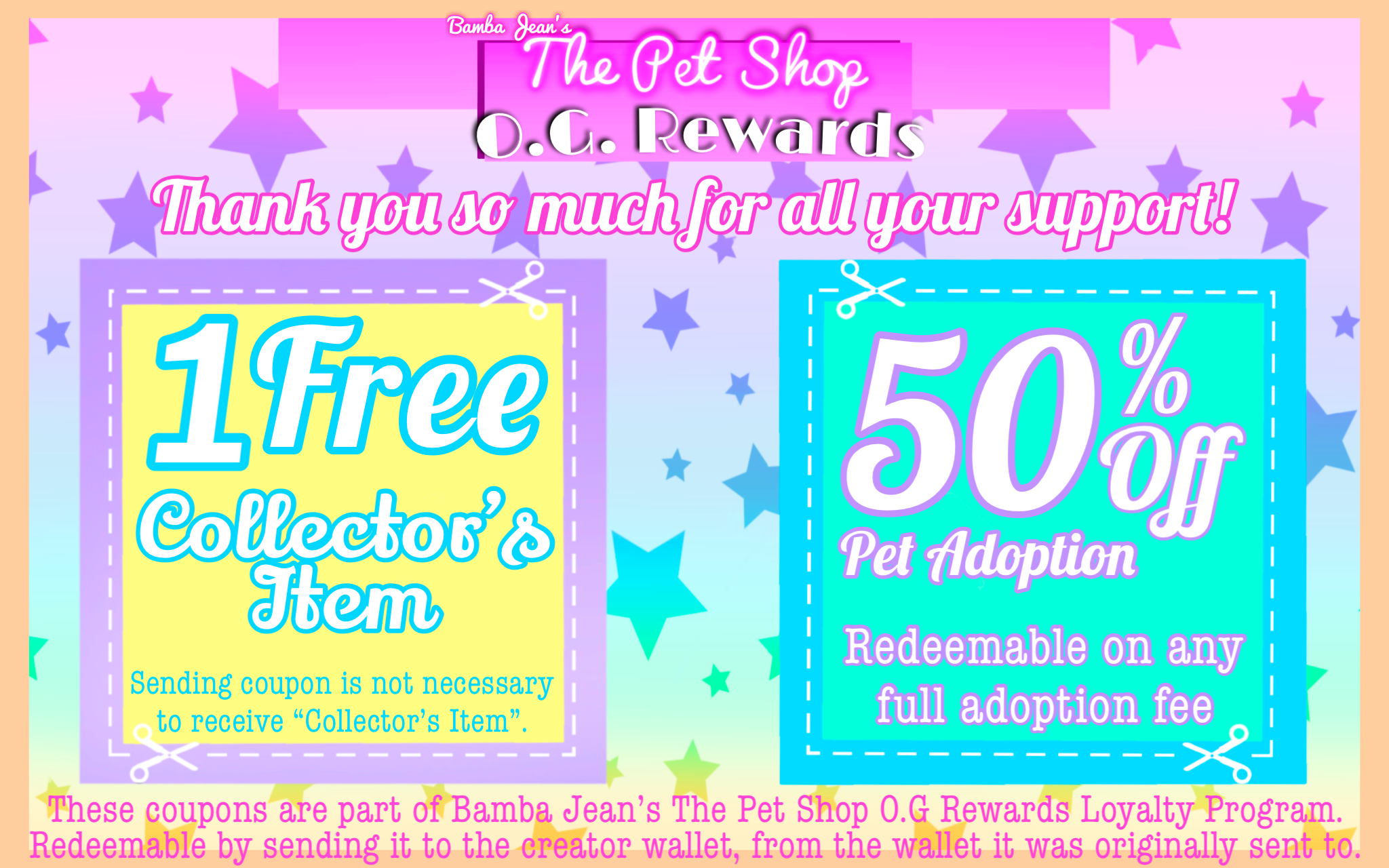 Pet Shop OG Rewards Coupon 1 NFT on Algorand