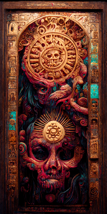 Estilo Azteca Woodcarvings #86