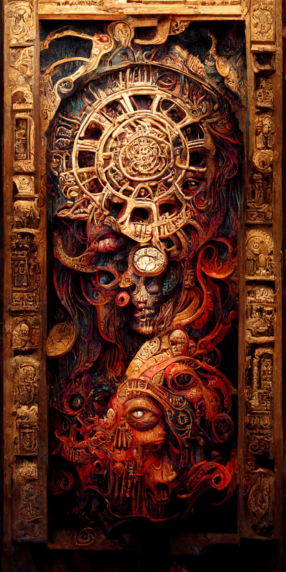 Estilo Azteca Woodcarvings #48