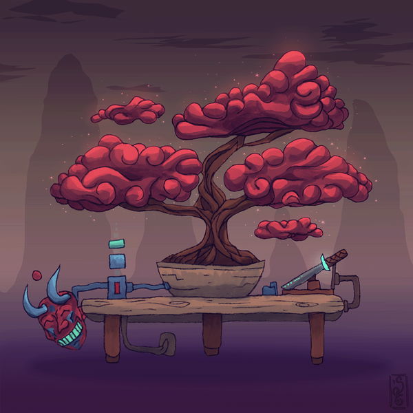 Image of AlgoFauna #12: Ruby Cloud Bonsai