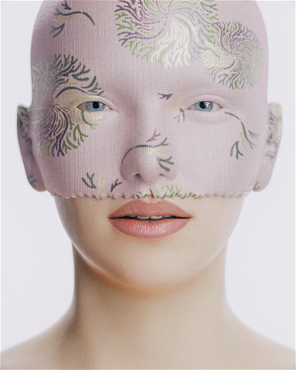 Printed Cotton Coral Mask