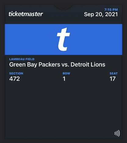Packers vs Lions MNF 20Sept2021