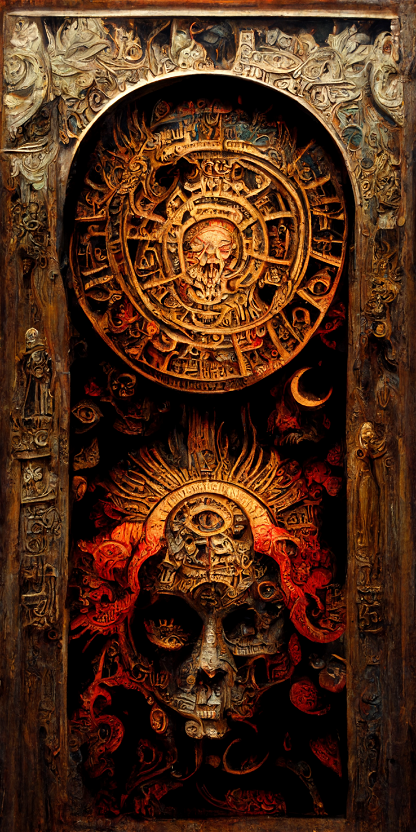 Estilo Azteca Woodcarvings #77