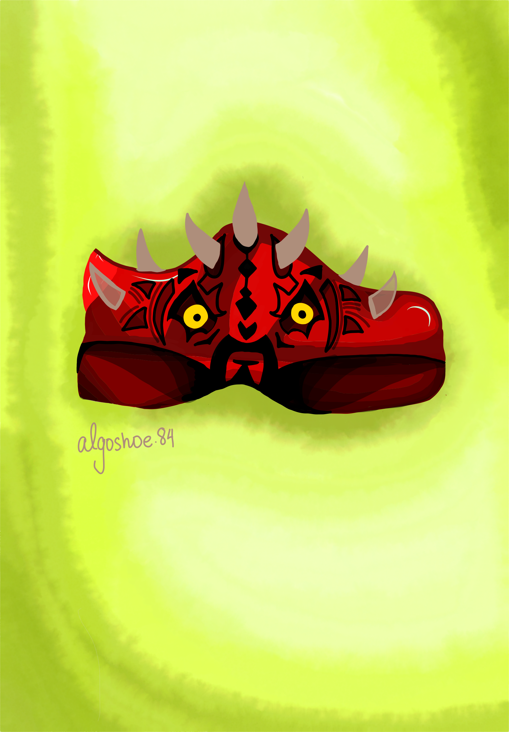 AShoe84 SW Red Monster on Lime NFT on Algorand