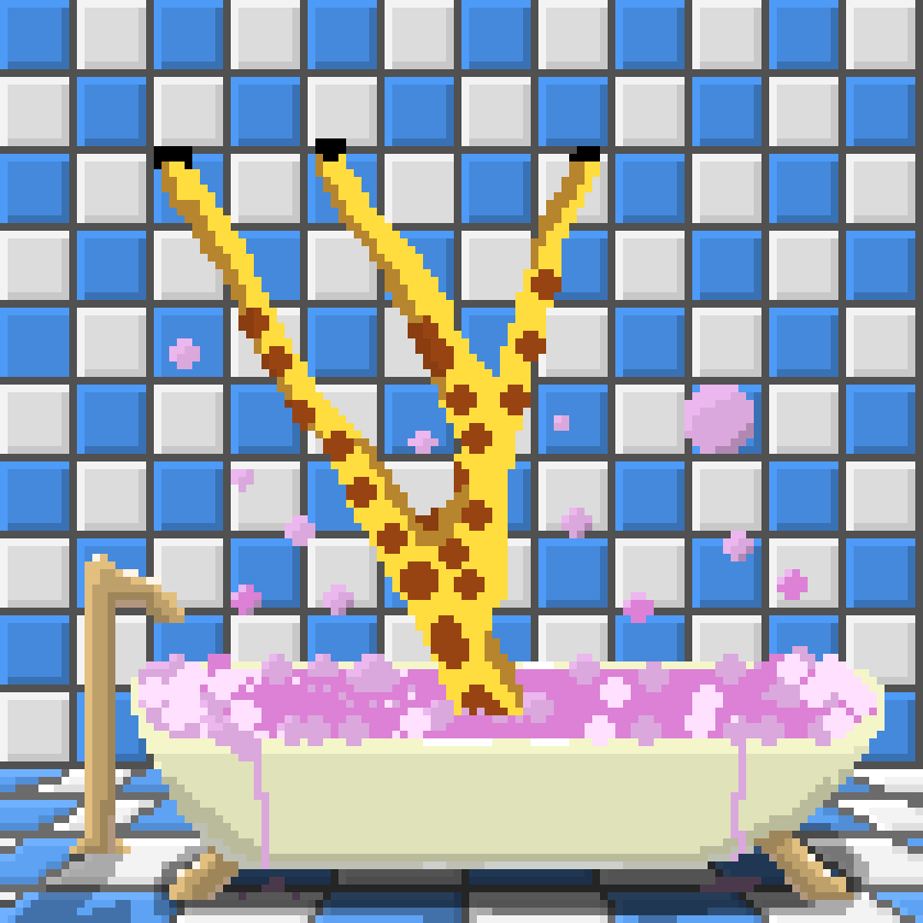 Bubble Bath Algoraffe #26 Rare NFT on Algorand
