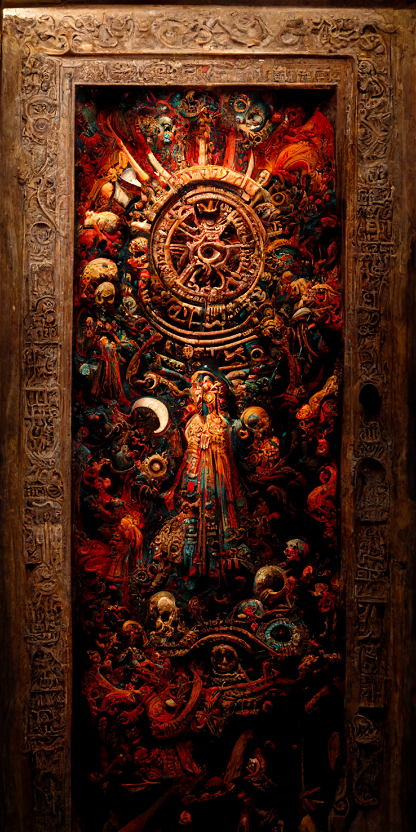Estilo Azteca Woodcarvings #92