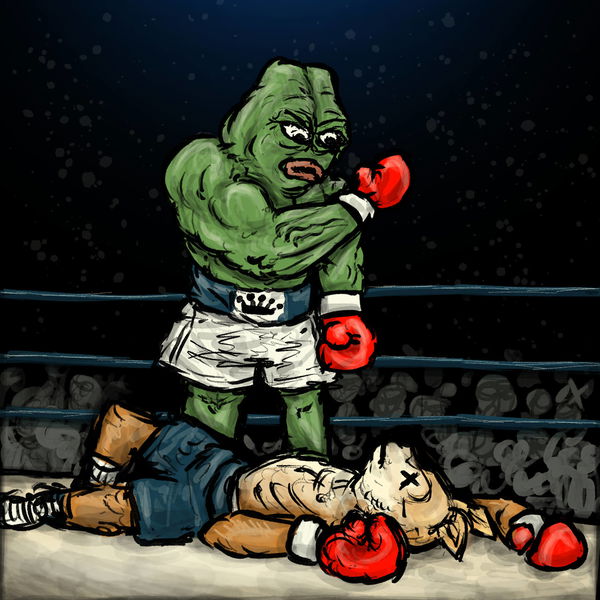 An image of PEPE VS DOGE