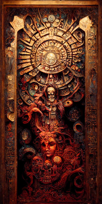 Estilo Azteca Woodcarvings #88