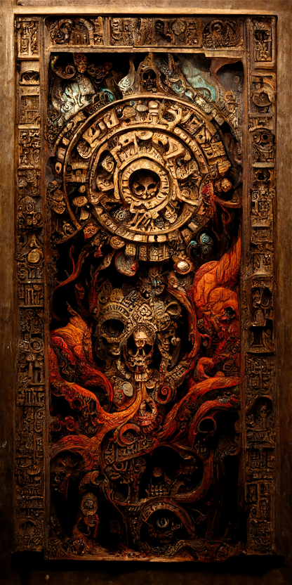 Estilo Azteca Woodcarvings #89