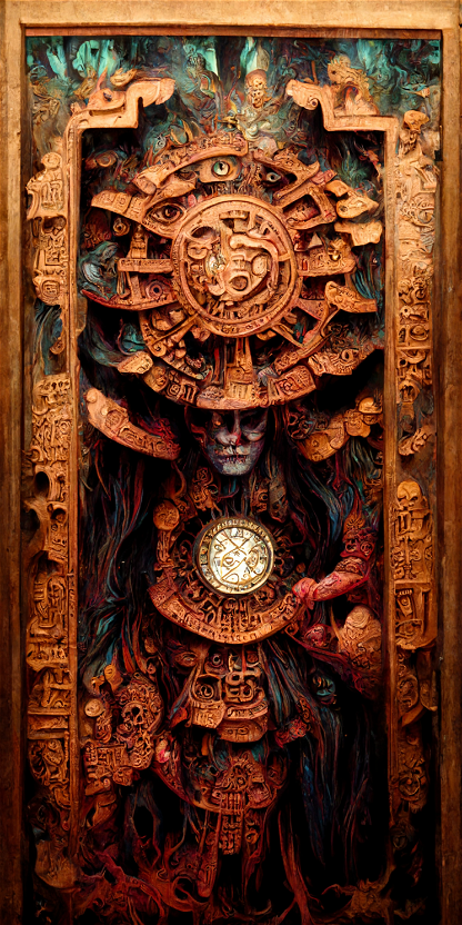 Estilo Azteca Woodcarvings #95