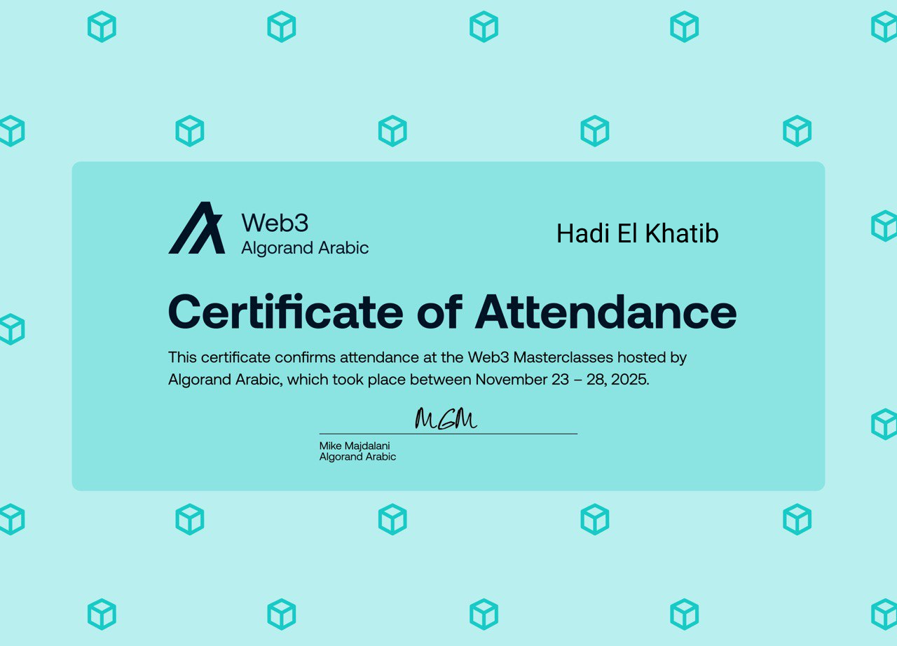 Verifiable Credential NFT on Algorand