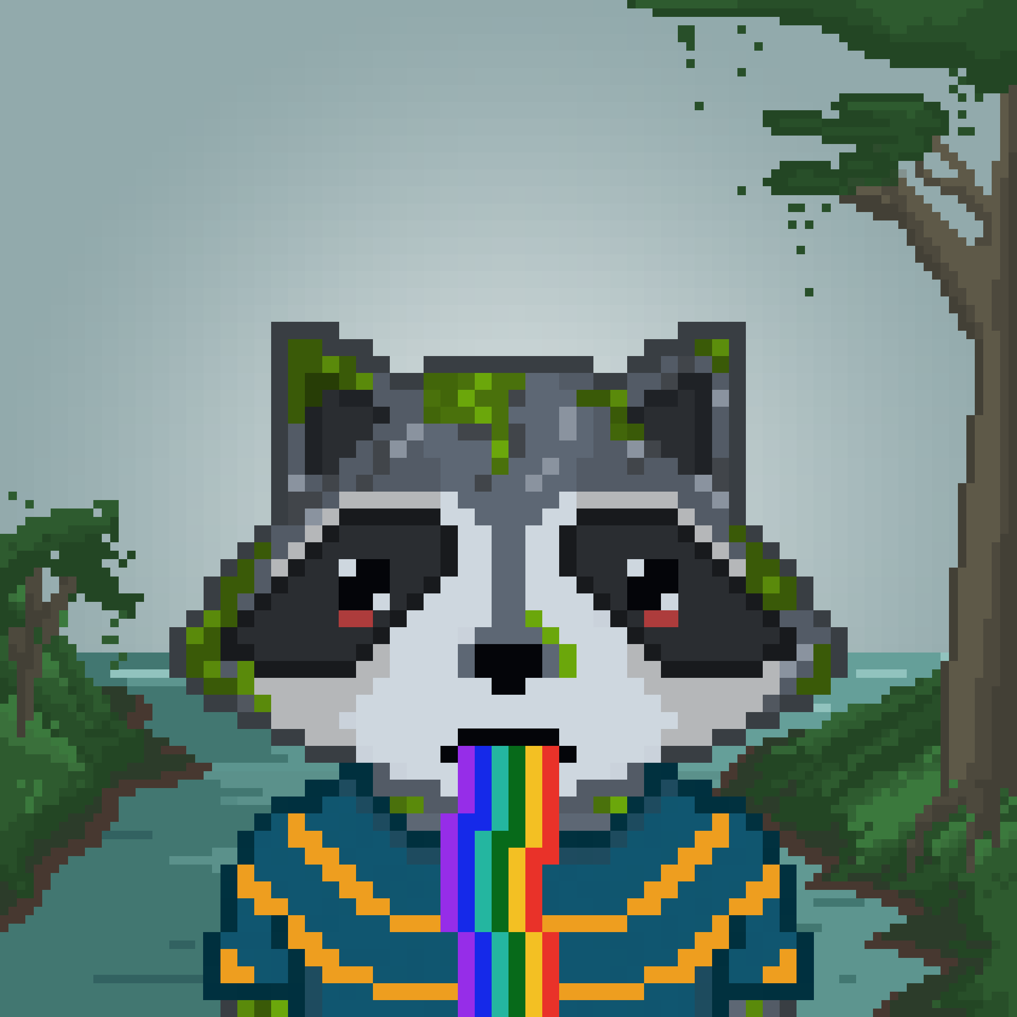 Pixel Raccoon #45 NFT on Algorand
