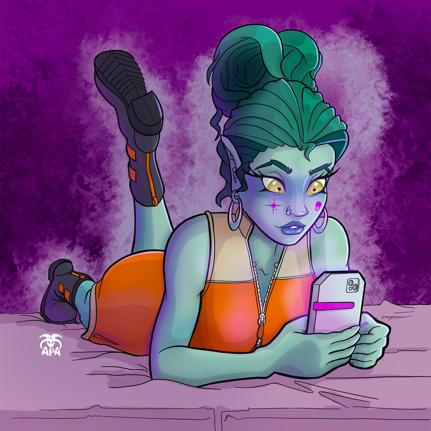 AlienSelfie#002 - Hair Variant 1 NFT on Algorand