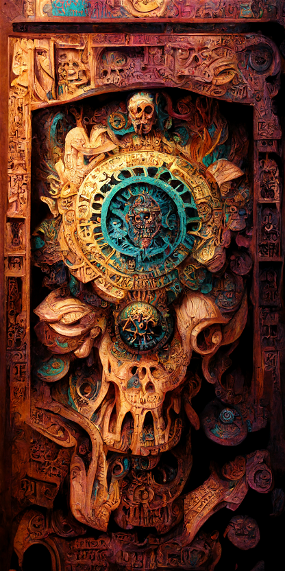 Estilo Azteca Woodcarvings #100