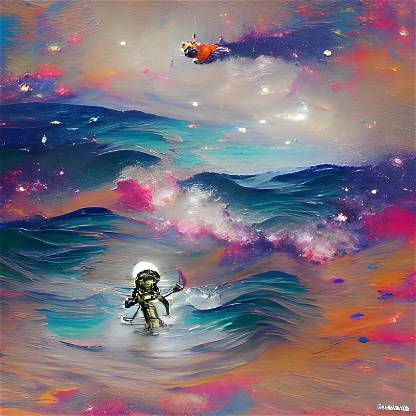 Astronaut On The Waves