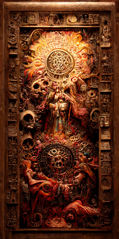 Estilo Azteca Woodcarvings #81